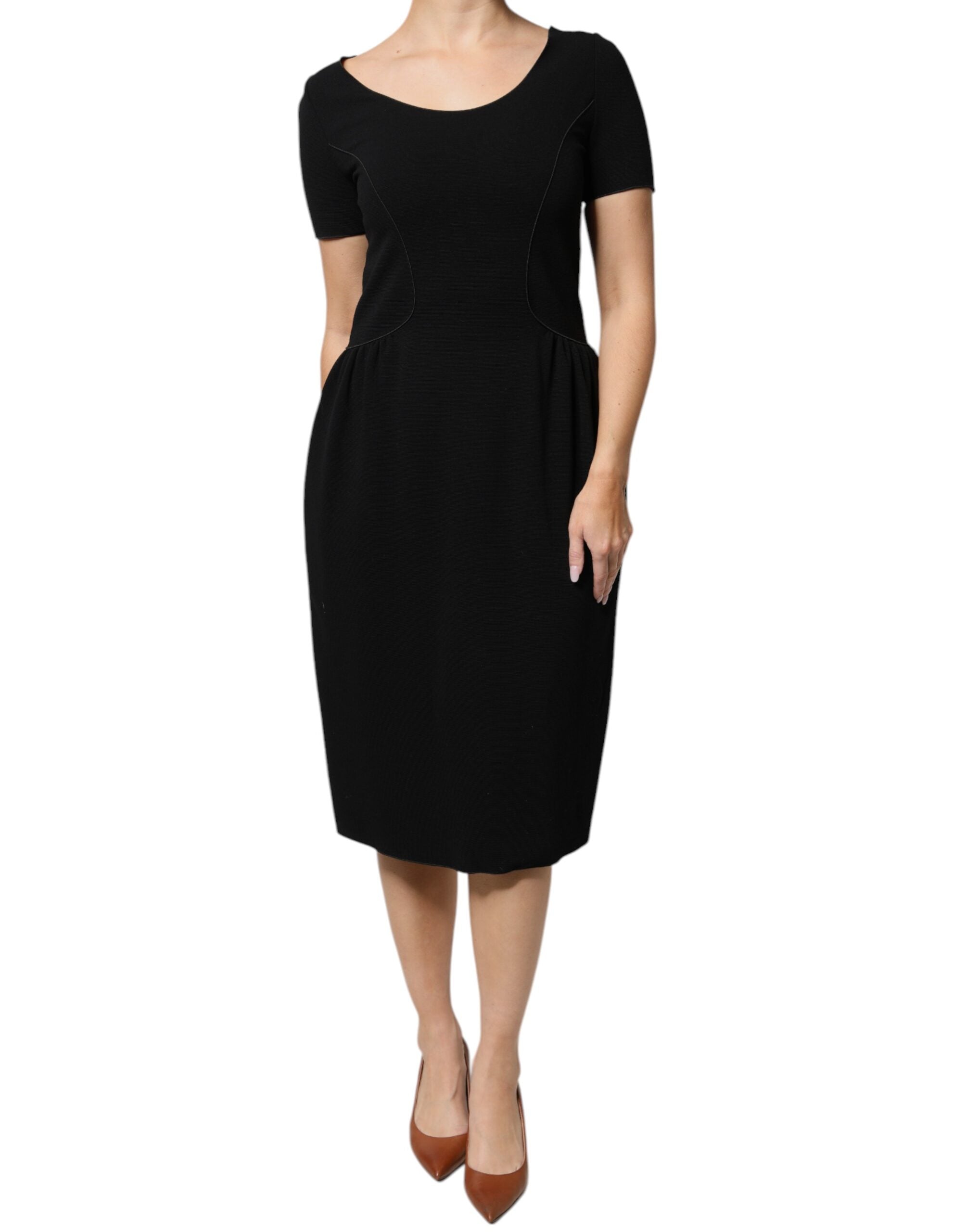 Emporio Armani Black Midi Dress - Black dress worn by a person